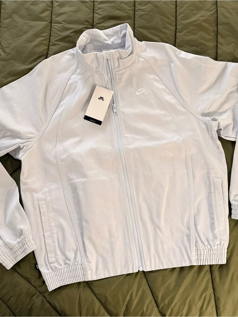 Nike SB Men’s Ice Blue Full-Zip Denim Bomber Jacket